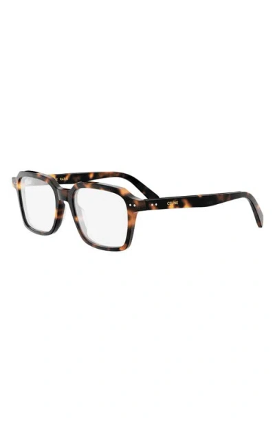 Celine 52mm Thin Square Optical Glasses In Black