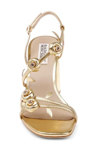 Badgley Mischka Orsola Block Heel Sandal In Gold