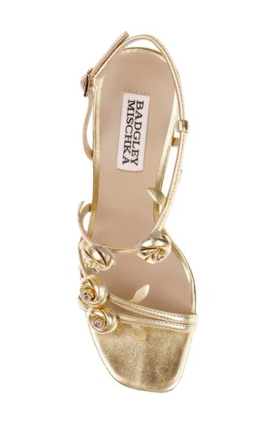 Badgley Mischka Orsola Block Heel Sandal In Gold