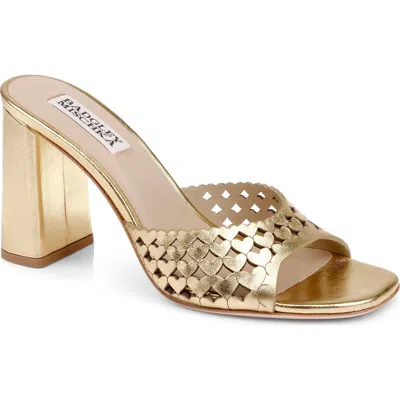 Badgley Mischka Omni Laser-cut Heart Sandal In Gold