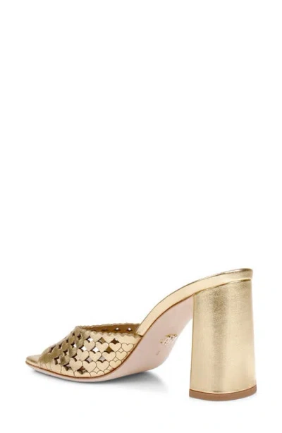 Badgley Mischka Omni Laser-cut Heart Sandal In Gold