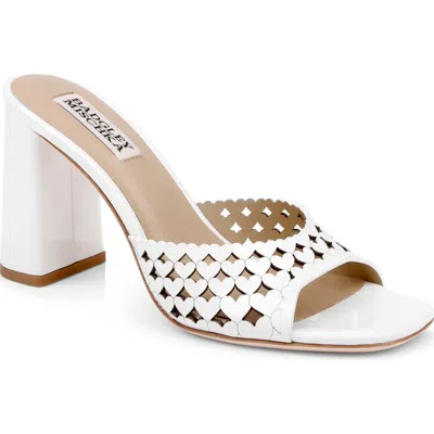 Badgley Mischka Omni Laser-cut Heart Sandal In White