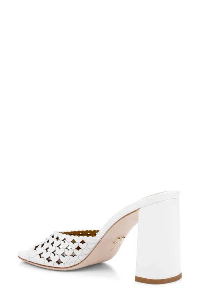 Badgley Mischka Omni Laser-cut Heart Sandal In White
