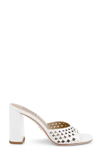 Badgley Mischka Omni Laser-cut Heart Sandal In White