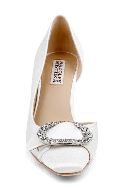 Badgley Mischka Odyssey Half D'orsay Pump In White