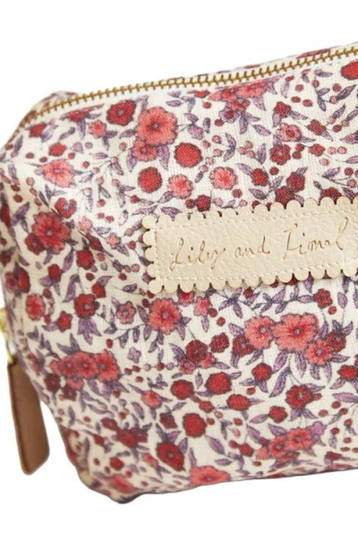 Lily And Lionel London Print Cosmetic Bag In Pink