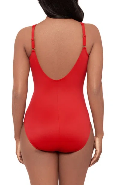 Miraclesuit ® Oceanus Solid One-piece Swimsuit In Red