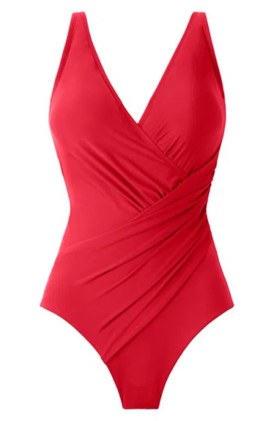 Miraclesuit ® Oceanus Solid One-piece Swimsuit In Red
