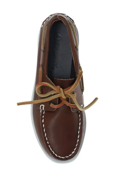 Sperry Kids' Authentic Original™ 2-eye Leather Boat Shoe In Brown