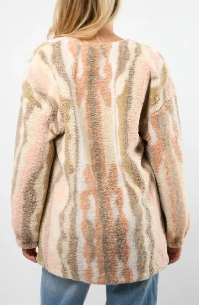 Viens Avec Moi Driftwood High Pile Fleece Jacket In Green