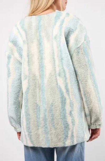 Viens Avec Moi Driftwood High Pile Fleece Jacket In Blue