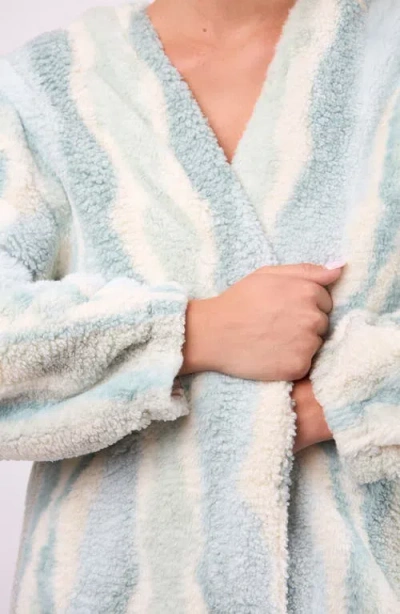 Viens Avec Moi Driftwood High Pile Fleece Jacket In Blue