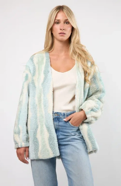 Viens Avec Moi Driftwood High Pile Fleece Jacket In Blue