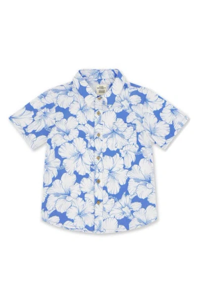 Feather 4 Arrow Kids' Print Short Sleeve Button-up Shirt In Burgundy