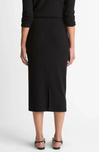 Vince Cozy Rib Skirt In Black