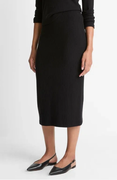 Vince Cozy Rib Skirt In Black