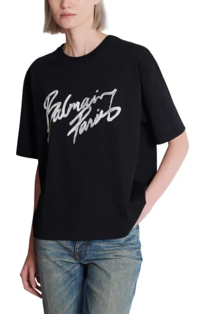 Balmain Paris Brush Print In Black