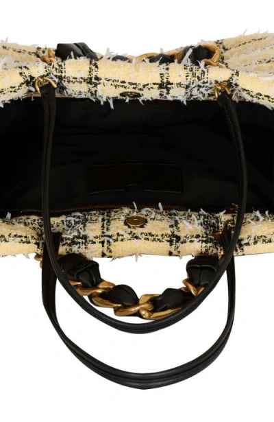 Balmain 1945 Plaid-pattern Tote Bag In Neutral