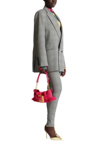 Balmain Mini Anthem Shoulder Bag In Calfskin Leather In Pink