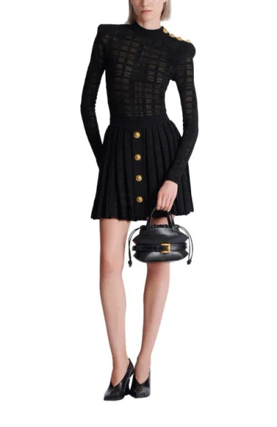 Balmain Short Pleated Skirt In Black