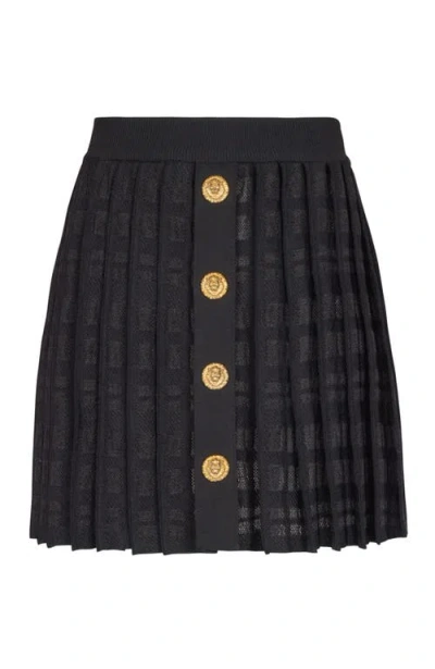 Balmain Short Pleated Skirt In Black