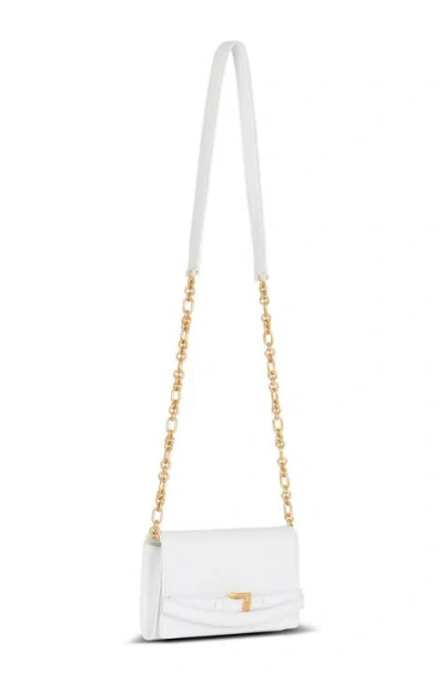 Balmain Shuffle Wallet Chain Strap Buckle Detail In White