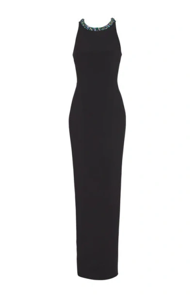 Balmain Long Sleeveless Dress In Black
