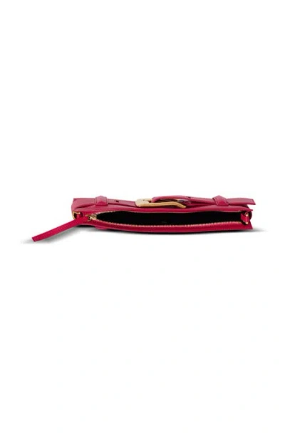 Balmain Anthem Calfskin Leather Clutch In Pink