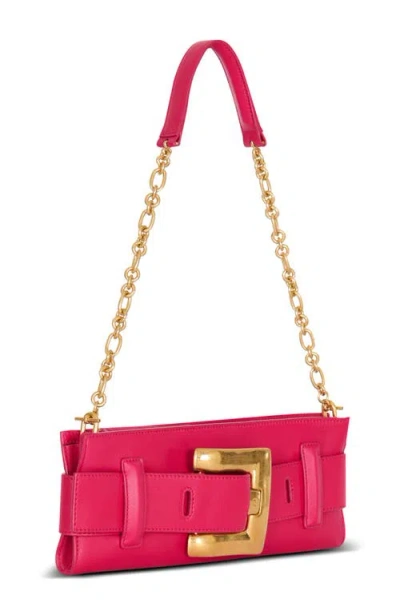 Balmain Anthem Calfskin Leather Clutch In Pink
