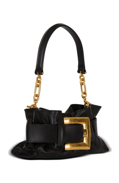 Balmain Mini Anthem Bag In Embossed Crocodile-print Calfskin In Black