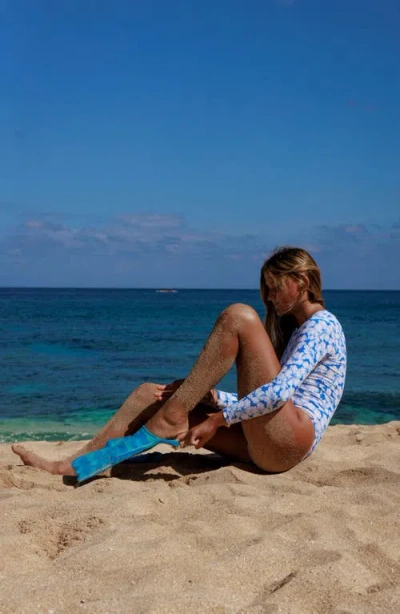 Feather 4 Arrow Kids' Wave Chaser Long Sleeve Upf 50+ One-piece Rashguard Swimsuit In Blue