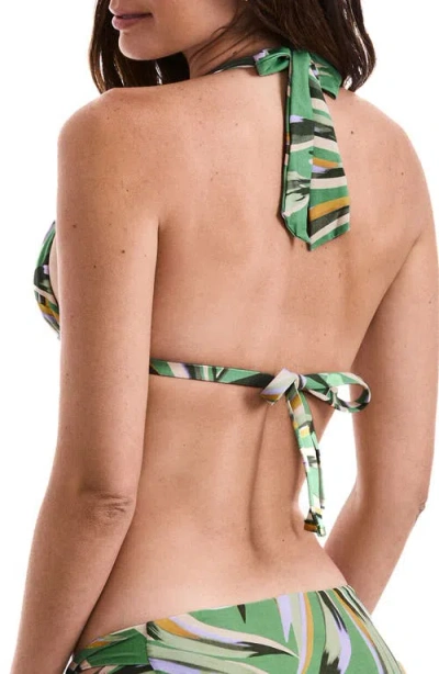 Mimi Flamingo Willow Halter Swim Top In Green