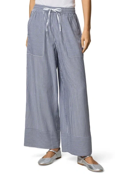 Splendid Ella Stripe Wide Leg Pants In Blue