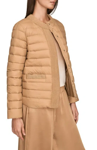 Donna Karan New York Nylon Down Jacket In Brown