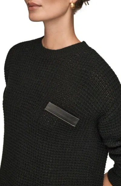 Donna Karan New York Waffle Stitch Wool & Cashmere Sweater In Animal Print