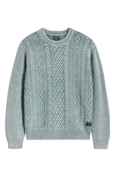 Dark Seas Big Sur Mixed Stitch Sweater In Green