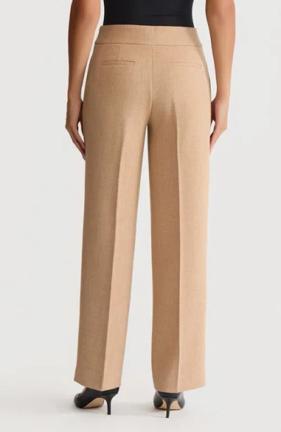 Kasper Flat Front Wide Leg Pants In Gold