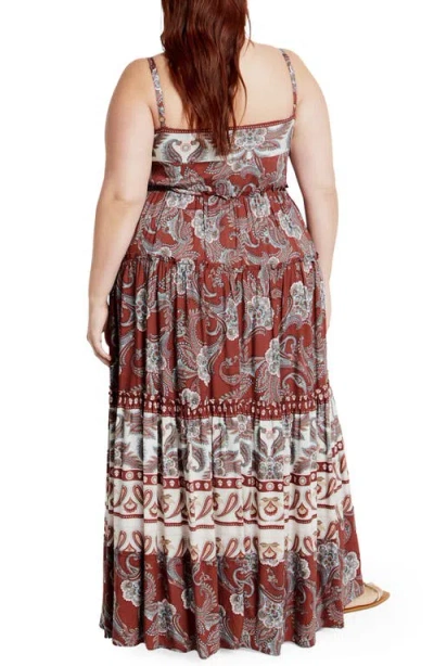 City Chic Lilah Love Paisley Maxi Dress In Multi