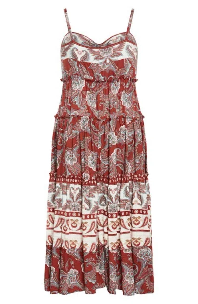 City Chic Lilah Love Paisley Maxi Dress In Multi
