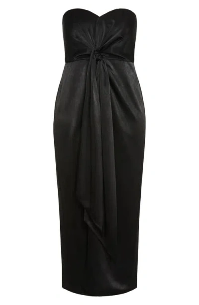 City Chic Kamari Strapless Maxi Dress In Black