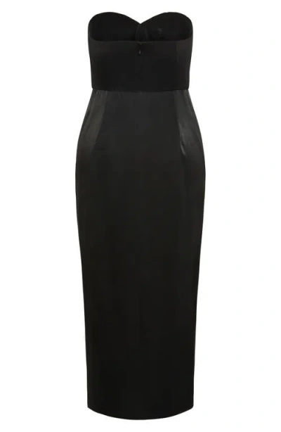 City Chic Kamari Strapless Maxi Dress In Black