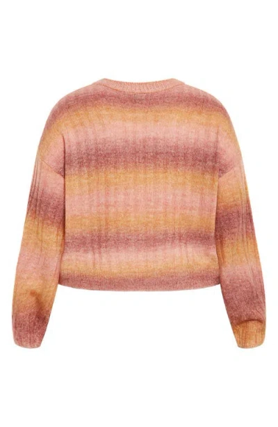 City Chic Shay Ombré Stripe Rib Sweater In Multi