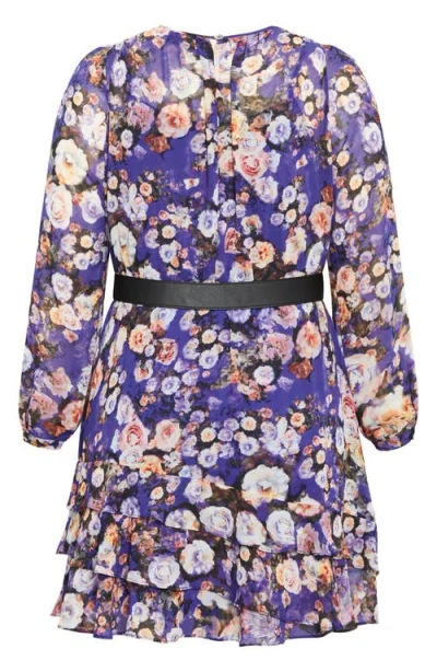 City Chic Charlee Floral Belted Dress In Multi