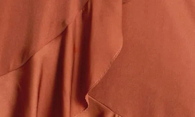 City Chic Marceline Long Sleeve Wrap Maxi Dress In Brown