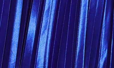 City Chic Maddison Strapless Satin Maxi Dress In Blue