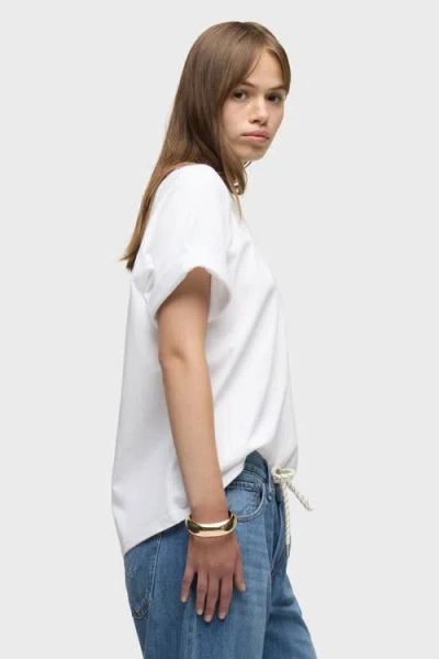 Hudson Jeans Oversized Raglan Tee In White