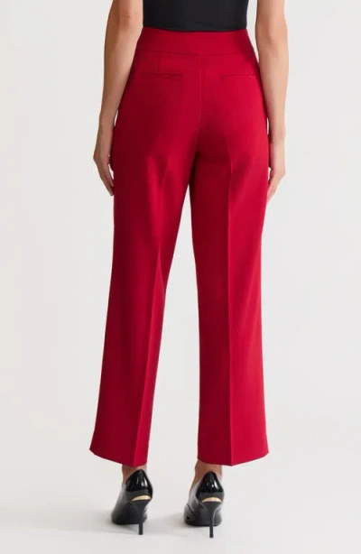 Kasper Extended Button Tab Pants In Red