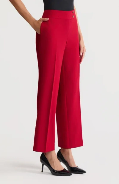 Kasper Extended Button Tab Pants In Red