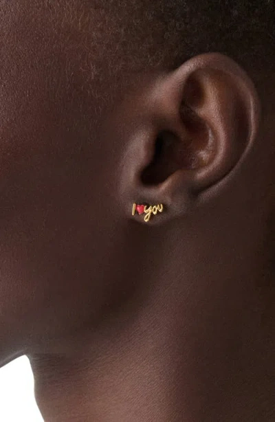 Kate Spade New York I Love You Stud Earrings In Gold