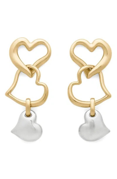 Kate Spade New York Amour Triple Heart Linear Drop Earrings In Gold